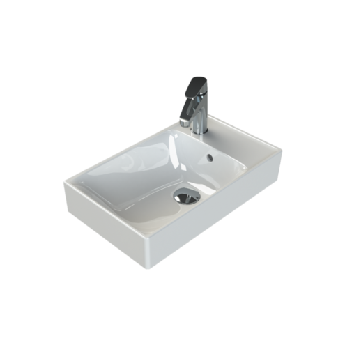 Turkuaz Sharp 50x25 cm Beyaz Etajerli Lavabo