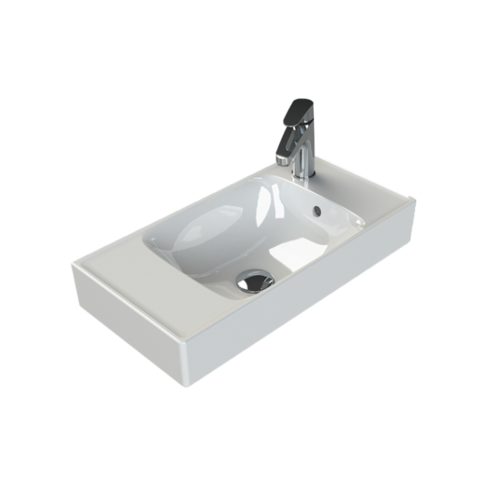 Turkuaz Sharp 60x30 cm Beyaz Etajerli Lavabo