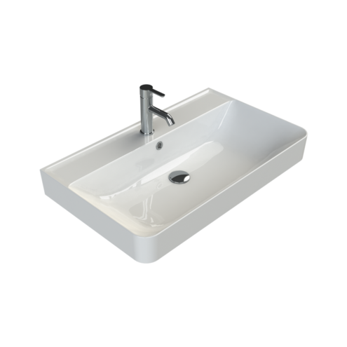 Turkuaz Hera 80x48 cm Beyaz Tezgah Üstü Lavabo
