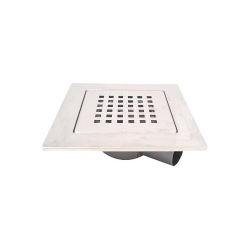 Sukar 20x20 cm Çelik Çerçeveli Kare Delikli Izgaralı Krom Yer Süzgeci