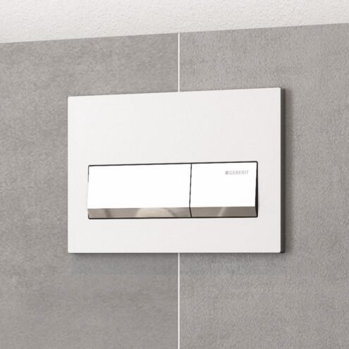 Geberit Alpha50 Çift Basmalı Beyaz Kumanda Paneli