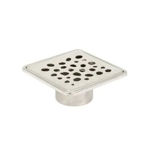 Sukar Line 9 10x10 cm Çakıl Izgaralı Krom Yer Süzgeci