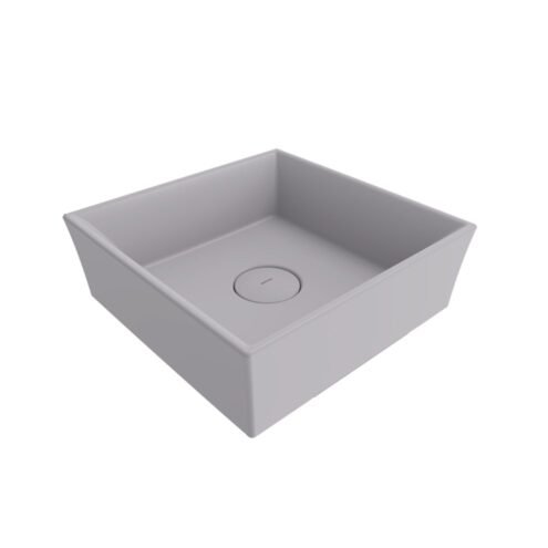 Bocchi Vessel 38 cm Mat Gri Kare Çanak Lavabo