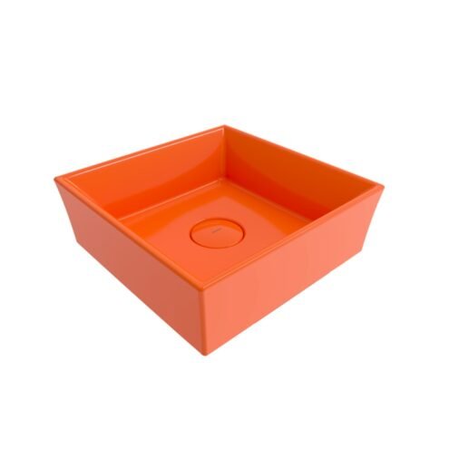 Bocchi Vessel 38 cm Parlak Turuncu Kare Çanak Lavabo