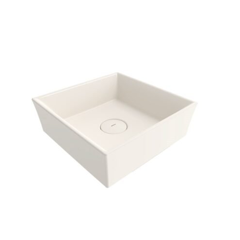 Bocchi Vessel 38 cm Parlak Bisküvi Kare Çanak Lavabo