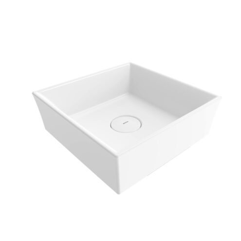 Bocchi Vessel 38 cm Parlak Beyaz Kare Çanak Lavabo
