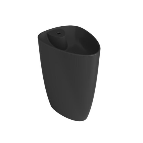 Bocchi Etna Parlak Siyah Armatür Delikli Monoblok Lavabo