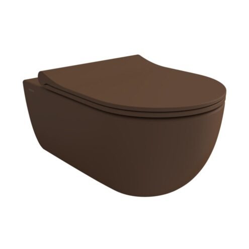 Bocchi V-Tondo Mat Kahverengi Rimless Asma Klozet