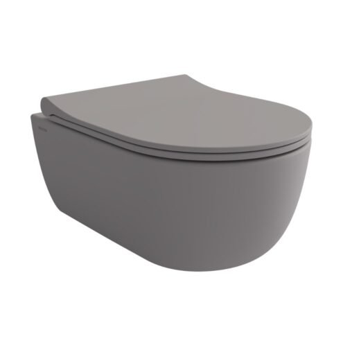 Bocchi V-Tondo Rimless Mat Gri Kısa Asma Klozet
