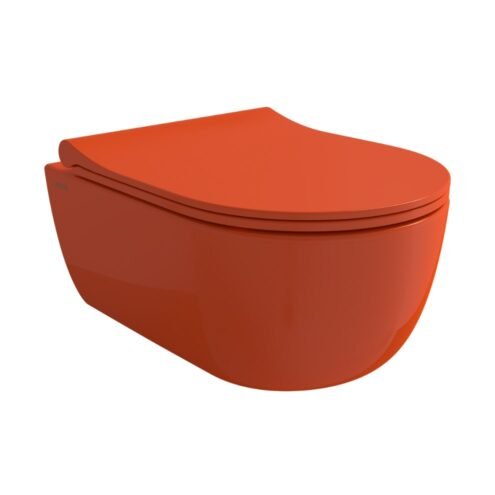 Bocchi V-Tondo Parlak Turuncu Rimless Kısa Asma Klozet