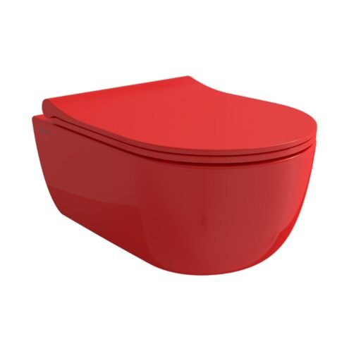 Bocchi V-Tondo Parlak Kırmızı Rimless Kısa Asma Klozet