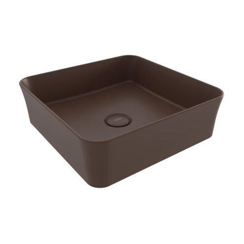 Bocchi Vessel Kare 38 cm Mat Kahverengi Çanak Lavabo
