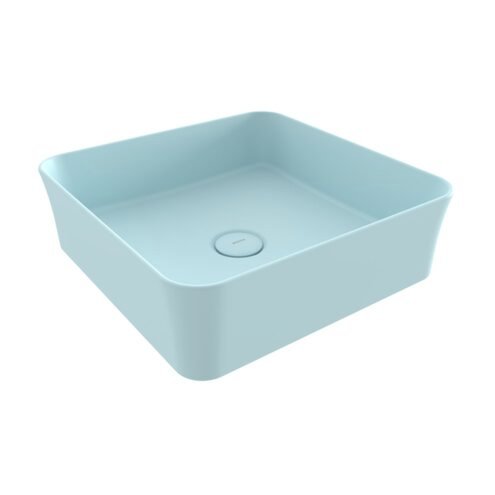 Bocchi Vessel Kare 38 cm Mat Buz Mavisi Çanak Lavabo
