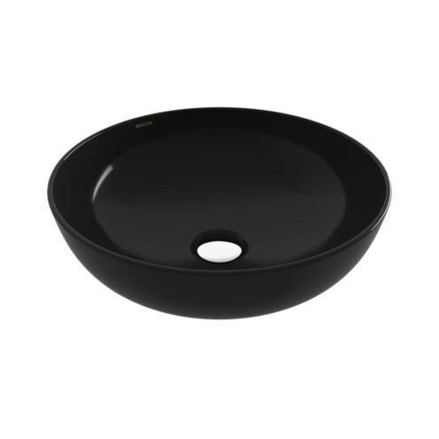 Bocchi Vessel Yuvarlak 38 cm Parlak Siyah Kase Çanak Lavabo
