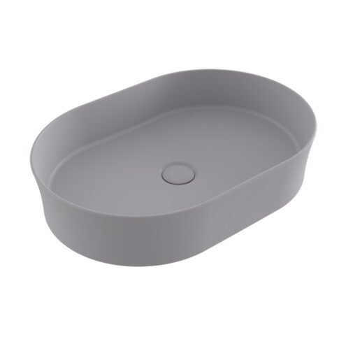 Bocchi Vessel Oval 55 cm Mat Gri Çanak Lavabo