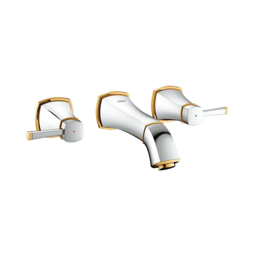 Grohe Grandera S-Boyut Üç Delikli Krom Altın Lavabo Bataryası