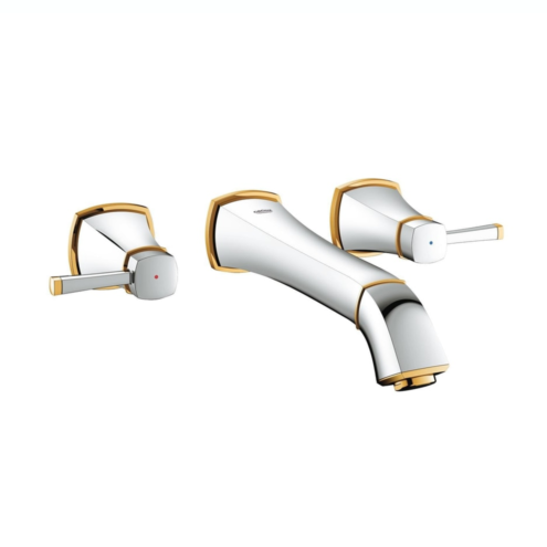 Grohe Grandera M-Boyut Üç Delikli Krom Altın Lavabo Bataryası