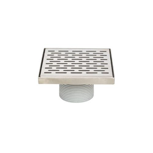 Sukar 15x15 cm Komple Paslanmaz Slot Izgaralı Alttan Çıkışlı Krom Yer Süzgeci