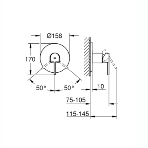 Grohe Plus Brushed Hard Graphite Duş Bataryası