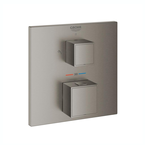 Grohe Grohtherm Cube Termostatik Brushed Hard Graphite Banyo ve Duş Bataryası