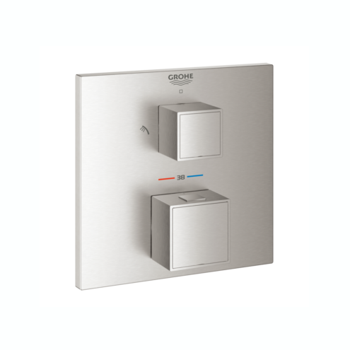 Grohe Grohtherm Cube Termostatik Paslanmaz Çelik Banyo ve Duş Bataryası