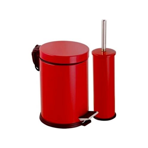 MaxiFlow Kırmızı Çöp Kovası ve Klozet Fırçası
