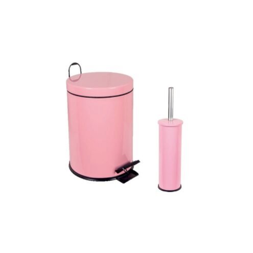 MaxiFlow Pembe Çöp Kovası ve Klozet Fırçası