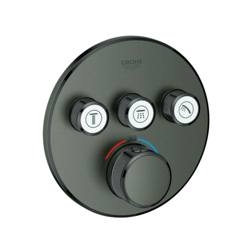 Grohe Grohtherm Smartcontrol Ankastre Termostatik Üç Valfli Brushed Hard Graphite Banyo Bataryası