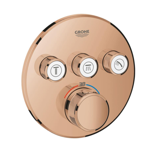 Grohe Grohtherm Smartcontrol Ankastre Termostatik Üç Valfli Warm Sunset Duş Bataryası