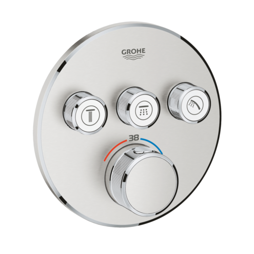 Grohe Grohtherm Smartcontrol Ankastre Termostatik Üç Valfli Paslanmaz Çelik Duş Bataryası