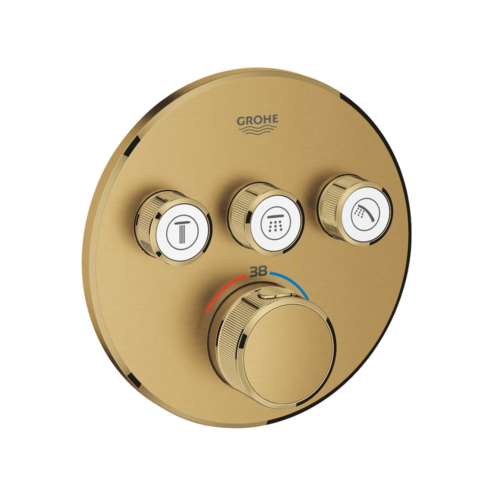 Grohe Grohtherm Smartcontrol Ankastre Termostatik Üç Valfli Brushed Cool Sunrise Duş Bataryası