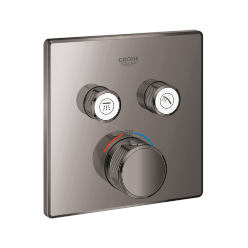 Grohe Grohtherm Smartcontrol Çift Valfli Akış Kontrollü Ankastre Termostatik Hard Graphite Duş Bataryası
