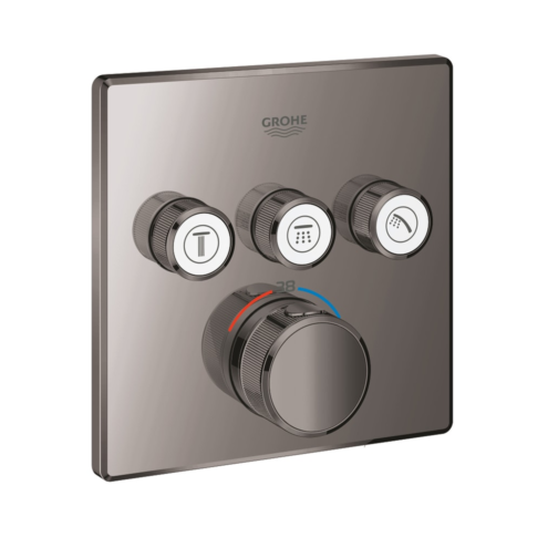 Grohe Grohtherm Smartcontrol Çift Valfli Akış Kontrollü Ankastre Termostatik Hard Graphite Duş Bataryası