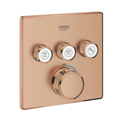 Grohe Grohtherm Smartcontrol Üç Valfli Akış Kontrollü Ankastre Termostatik Brushed Warm Sunset Duş Bataryası