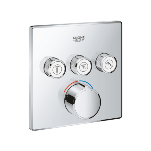 Grohe Smartcontrol Üç Valfli Akış Kontrollü Krom Ankastre Duş Bataryası