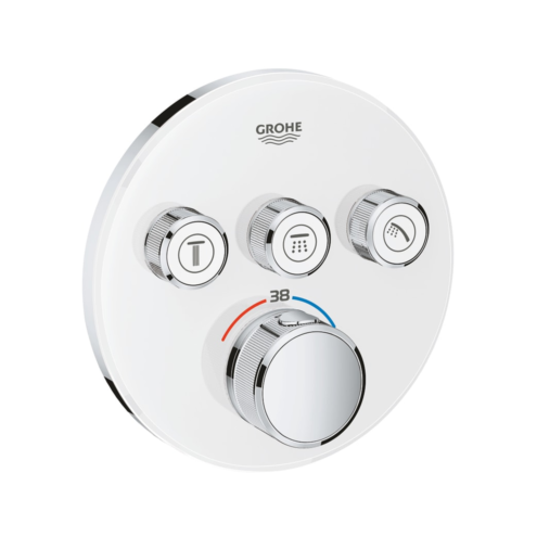 Grohe Grohtherm Smartcontrol Üç Valfli Akış Kontrollü Ankastre Termostatik Beyaz Banyo Bataryası