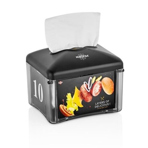 Rulopak Tekçek Reklamlı Siyah Peçete Dispenseri