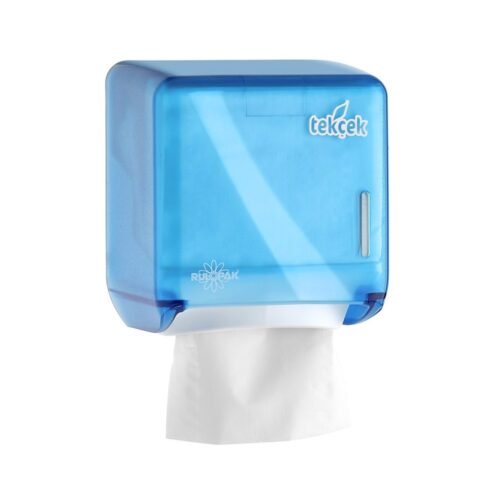 Rulopak Tekçek Mini Transparan Mavi Tuvalet Kağıdı Dispenseri