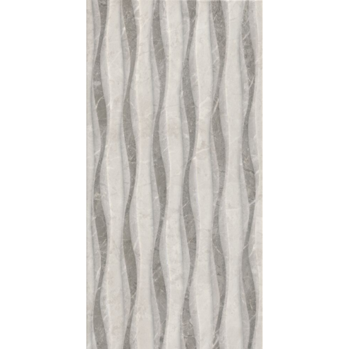 Çanakkale Seramik Alegra Rp-8874 Beyaz Gri Dalga Dekor 30x60 cm Duvar Karosu