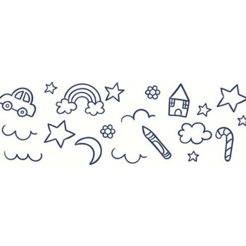 Çanakkale Seramik Miniatile Koleksiyonu 9888 Kids Joy Mavi 10x30 cm Duvar Karosu