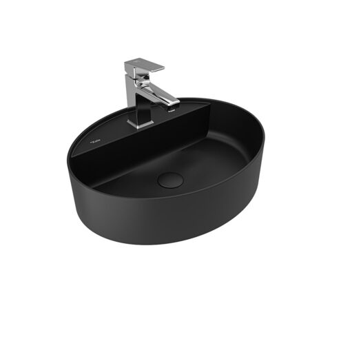 Kale Smartedge 50 cm Mat Siyah Tezgah Üstü Oval Lavabo