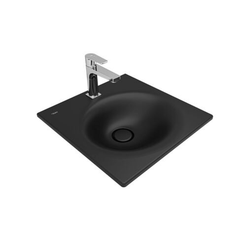 Kale Spirit 48 cm Mat Siyah Etajerli Lavabo