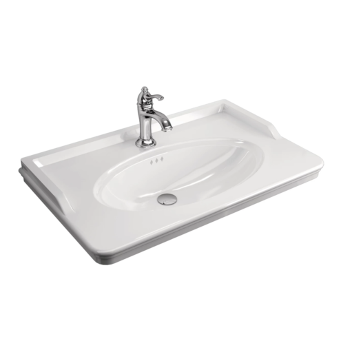 Kale Artdeco 80 cm Beyaz Etajerli Lavabo