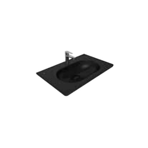 Kale Zero 2.0 80x50 Mat Siyah Etajerli Lavabo