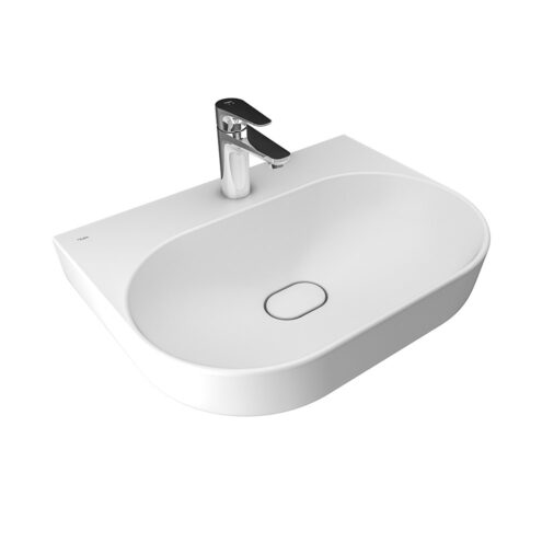 Kale Zero 2.0 60 cm Armatür Bantlı Mat Beyaz Oval Tezgah Üzeri Lavabo