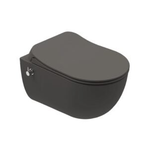 Kale Zero 2.0 Smart Sıcak ve Soğuk Entegre Taharet Musluklu Mat Antrasit Gri Asma Klozet Seti