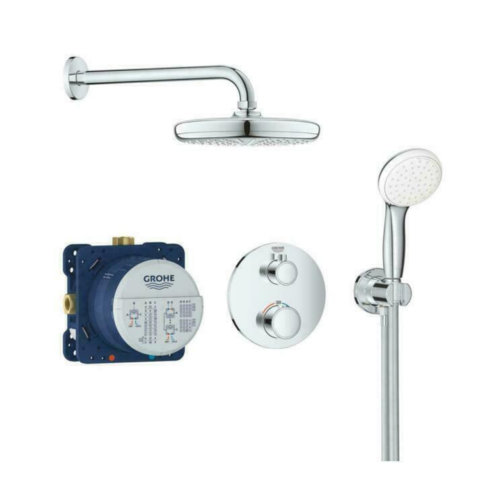 Grohe Grohtherm Krom Tempesta 210 Tepe Duşu ve Duş Seti