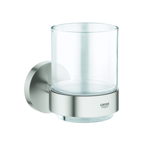 Grohe Essentials Paslanmaz Çelik Tutamaçlı Cam Fırçalık