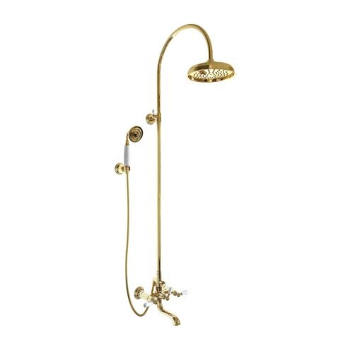 Kale Anglosaxon Altın Duş Barlı Banyo Bataryası