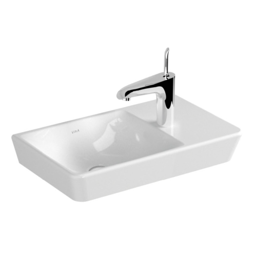 Vitra T4 50 cm Beyaz Tezgah Üstü Dar Lavabo